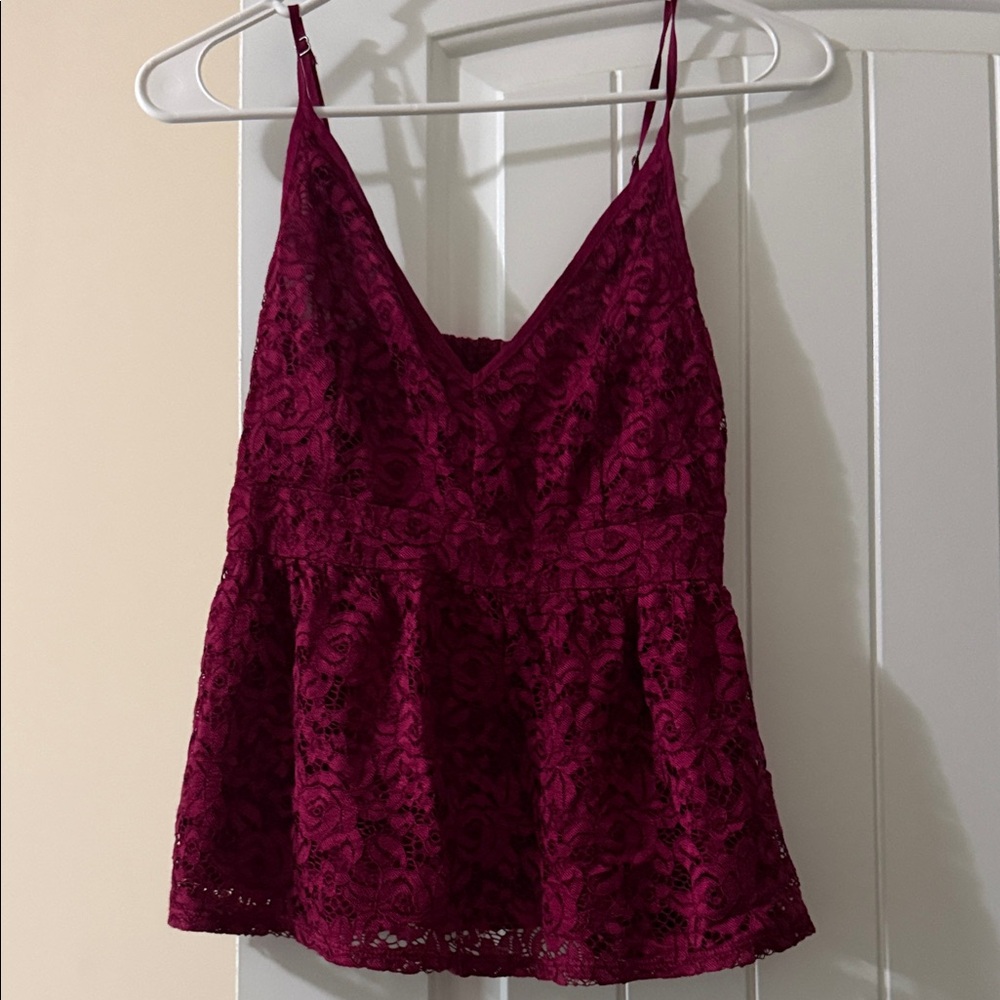Abercrombie & Fitch Burgundy Lace Camisole